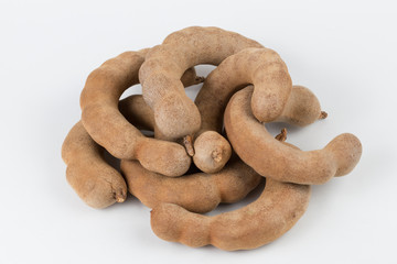 sweet tamarind on white background