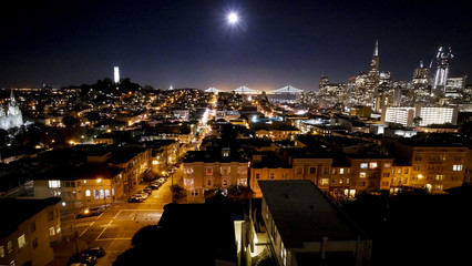 SuperMoon over San Francisco & Russian Hill