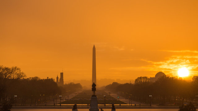 Rainy Sunset On The National Mall