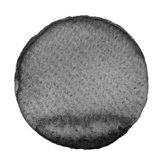 Watercolor grey circle on white background