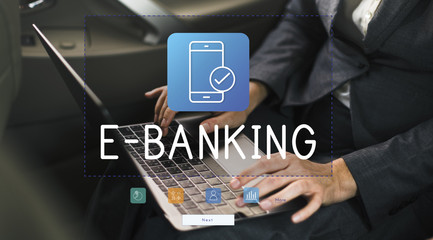 Fototapeta na wymiar E-Banking Online Bank Transaction Concept