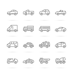 car vector line icons