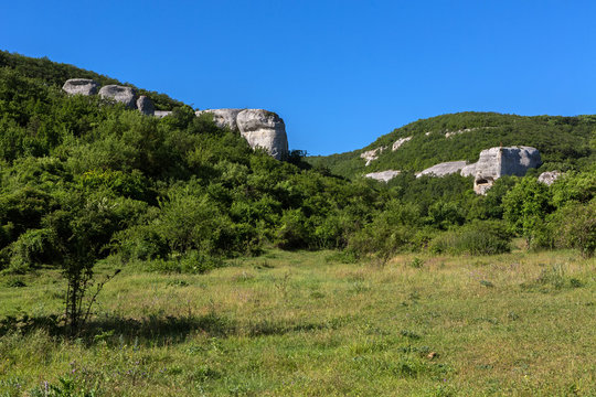 Temple of Donators at Cave City in Cherkez-Kermen Valley, Crimea