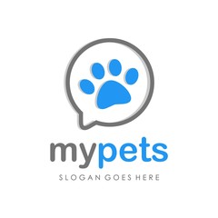 Paw logo design vector 