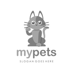 Kitty cat logo design vector