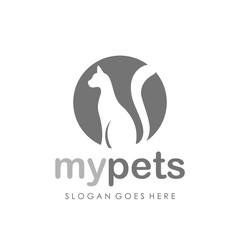 Kitty cat logo design vector