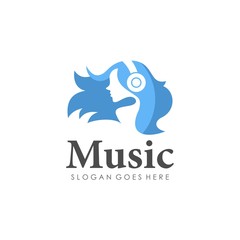 Music studio logo design vector