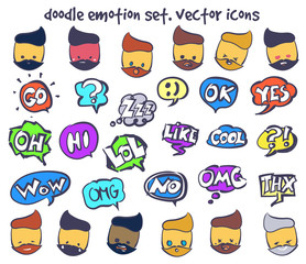 vector emotion face icons