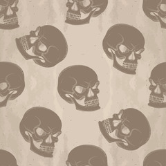 Graphic skull with fearful smile