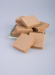 wafer or wafer biscuit on the background.