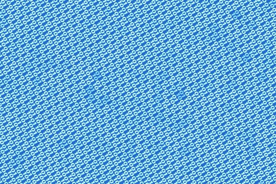 Sheet of binary codes on blue  background