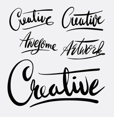 creative hand written typography. Good use for logotype, symbol, cover label, product, brand, poster title or any graphic design you want. Easy to use or change color
