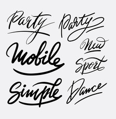 Party hand written typography. Good use for logotype, symbol, cover label, product, brand, poster title or any graphic design you want. Easy to use or change color