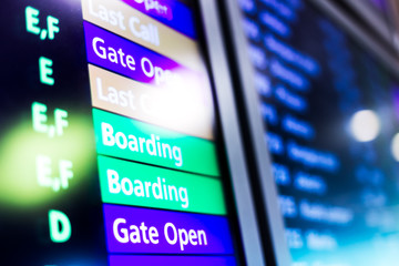 Obraz premium screen with flight information in airport