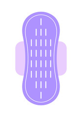 Feminine pad, sanitary napkin. Flat color icon of hygiene.
