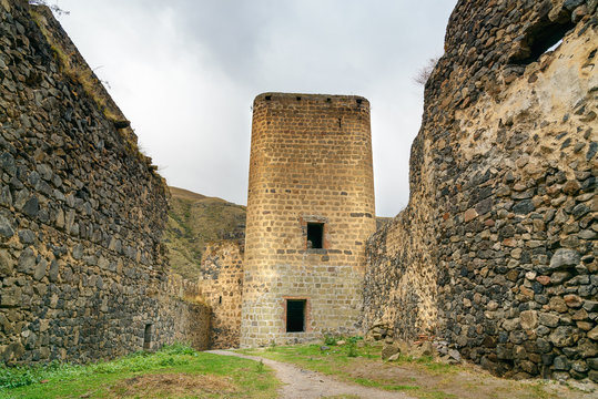 Tower in Khertvisi fortress on mountain. Georgia