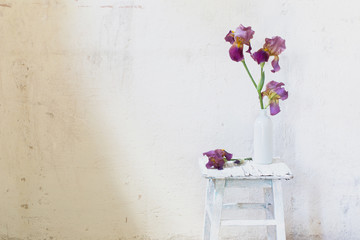 summer bouquet in white interior