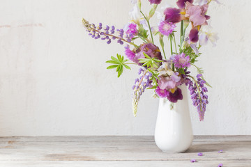 summer bouquet in white interior