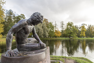 pushkin town landscape in st peterburg