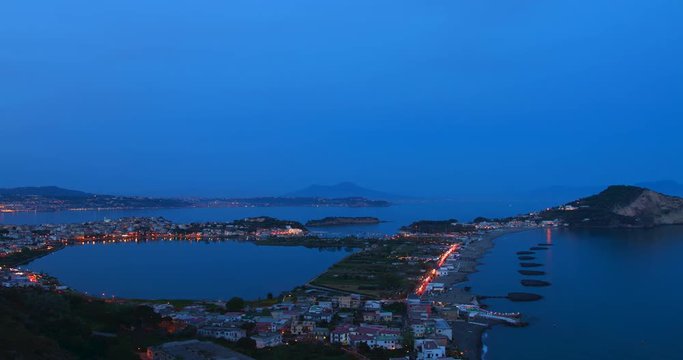 Time lapse of Bacoli, Italy from a height. 