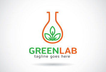 Green Lab Logo Template Design Vector, Emblem, Design Concept, Creative Symbol, Icon