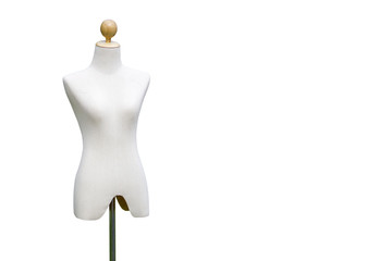 woman and kid mannequins isloated with white background