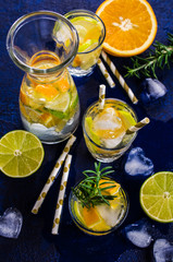 Fototapeta premium Cold lemonade with citrus