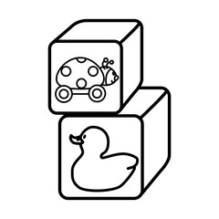 blocks cubes toy icon vector illustration design