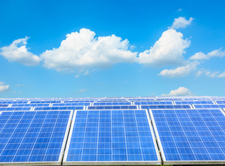 solar panels under blue sky