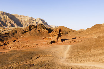 View of Timna Valley in Israeli Desert.