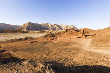 View of Timna Valley in Israeli Desert.
