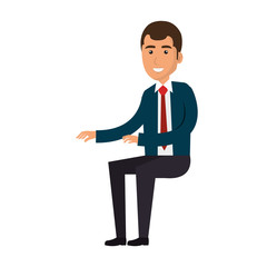 businessman doing seated pose vector illustration design