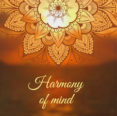 Yoga banner with mandala. Vector illustration