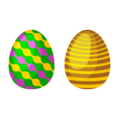 Easter eggs spring colorful celebration decoration holiday vector icons.