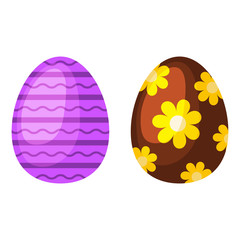 Easter eggs spring colorful celebration decoration holiday vector icons.