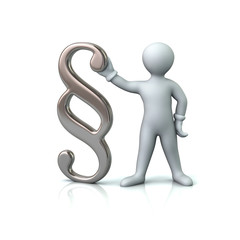 Character man holding paragraph symbol