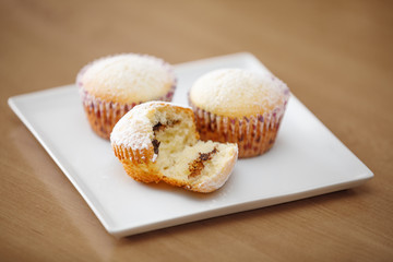 fresh homemade Muffin on wooden table