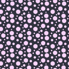 Abstract seamless pattern with pink decorations. Vector illustration. Background for dress, manufacturing, wallpapers, prints, gift wrap and scrapbook. 
