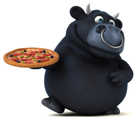 Naklejka premium Black bull - 3D Illustration