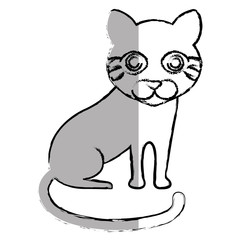 cat cute pet icon vector illustration design