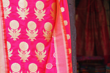 pattern on silk sari- Indian women traditional cloth