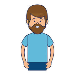 young man avatar character vector illustration design