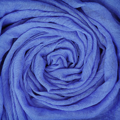 Closeup of blue draped fabric