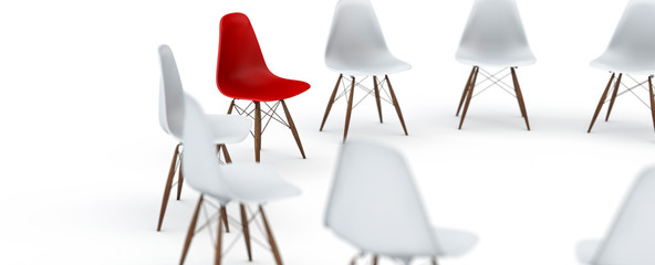 Stuhlkreis - Konzept Chef, Boss, Spion oder Meeting