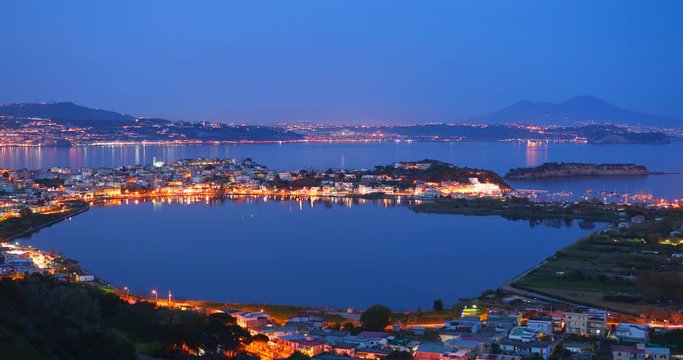 Time lapse of Bacoli, Italy from a height. 