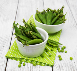 green peas on a table
