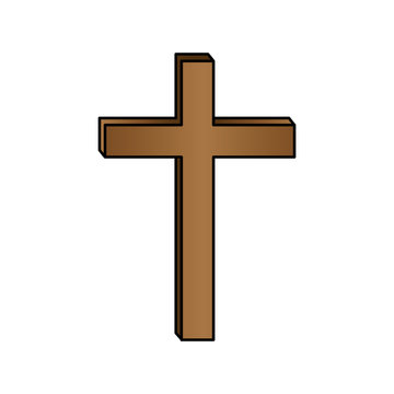 white background with colorful wooden cross vector illustration