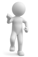 weisses 3d Männchen Freude und Jubel - Yes