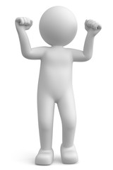 weisses 3d Männchen Jubel