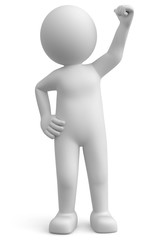 weisses 3d Männchne Faust nach oben